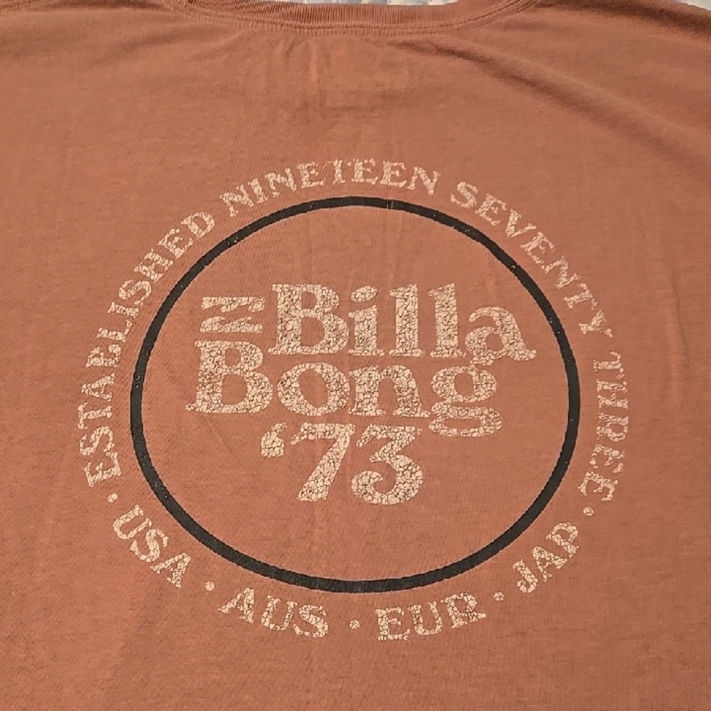 Billabong Brown Graphic Tee with Cream Print